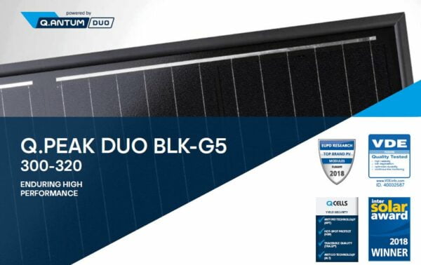 QCELLS 315W Monocrystalline All Black Solar Panel (Part No. Q.Peak-BLK-G5-315)